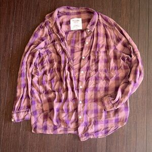 Mossimo Supply Co. Lavender Plaid Shirt